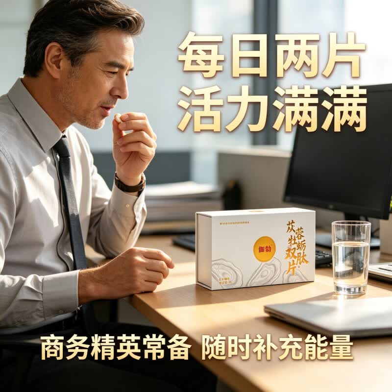 伽勃苁蓉牡蛎肽双片男性滋补压片糖果肉苁蓉牡蛎肽精华男士调理60粒 60粒*1盒 小金瓶一盒