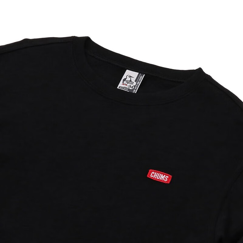 CHUMS洽洽鸟圆领卫衣户外运动休闲薄款净版棉质休闲上衣CH00-1404 黑色K001 L (175)