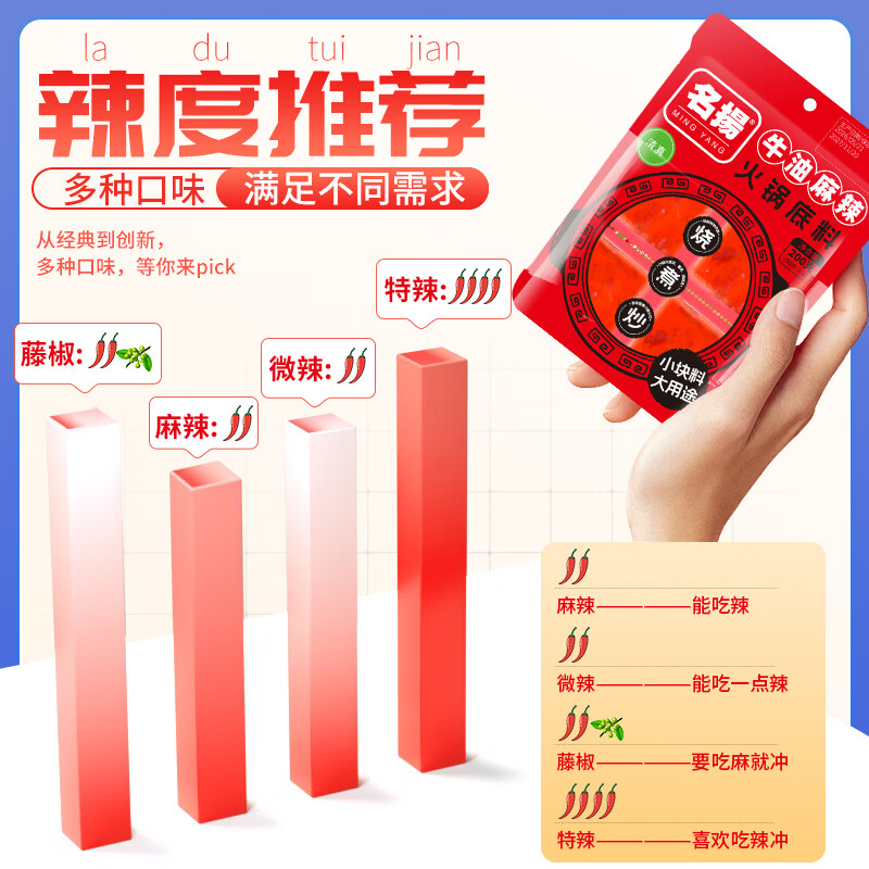 名揚名扬川味火锅底料小块牛油麻辣200g 火锅料麻辣香锅一料多用手工 牛油麻辣200g*2袋
