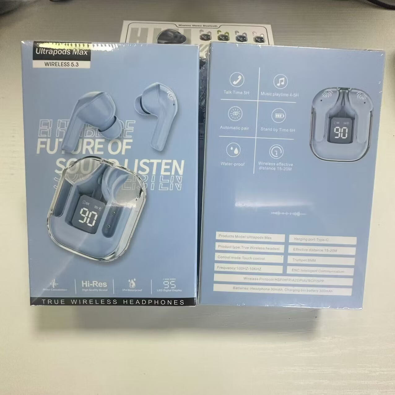 中性【好物优选】Ai翻译耳机国内外电商无线蓝牙耳机运动降噪入耳高音质高颜值 天蓝色（盒装）