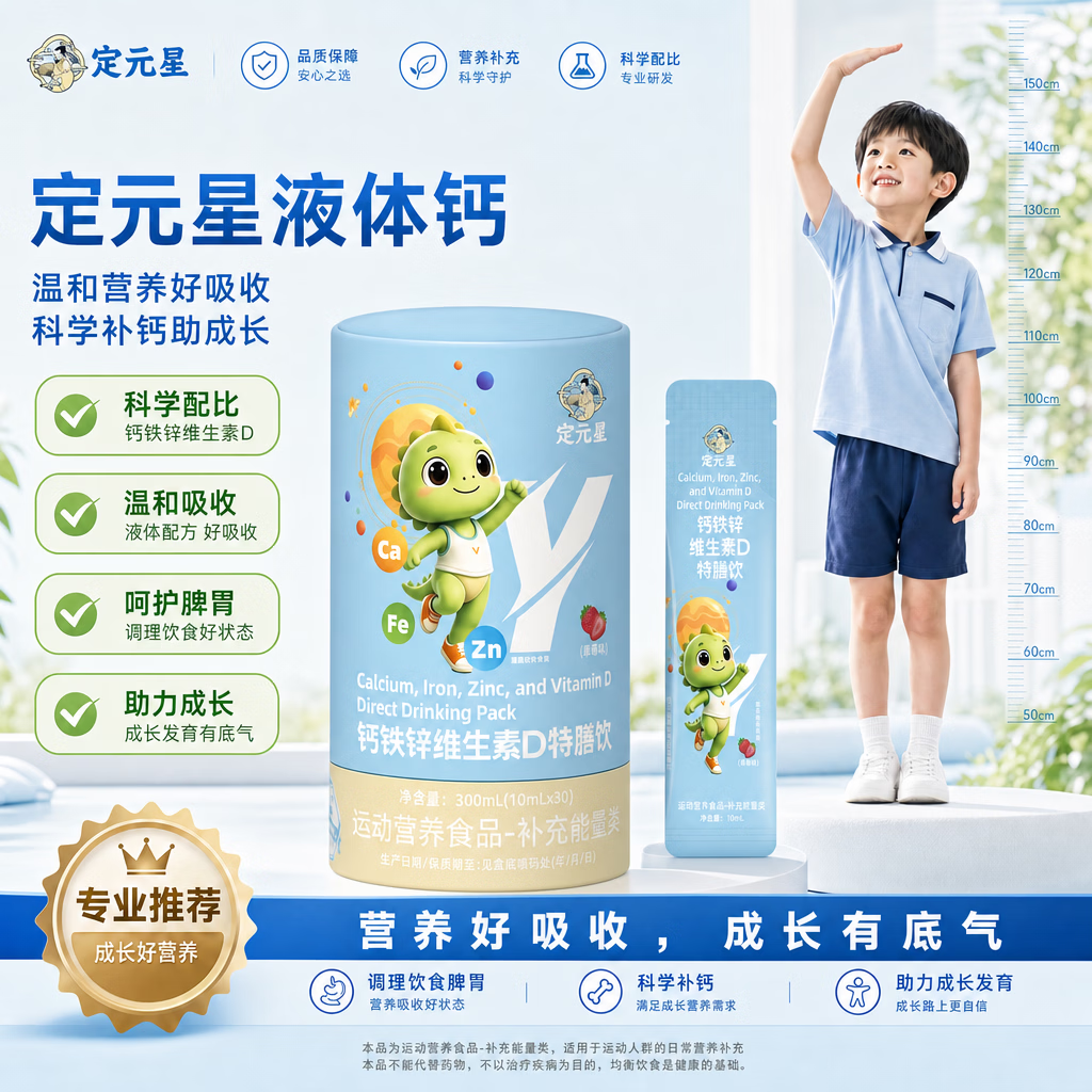 定元星钙铁锌维生素D液体钙3-20助力成长【仅此一家 其余假货】30条*1桶 两桶【激活骨骼 助力成长】 30条*2桶 京东折扣/优惠券