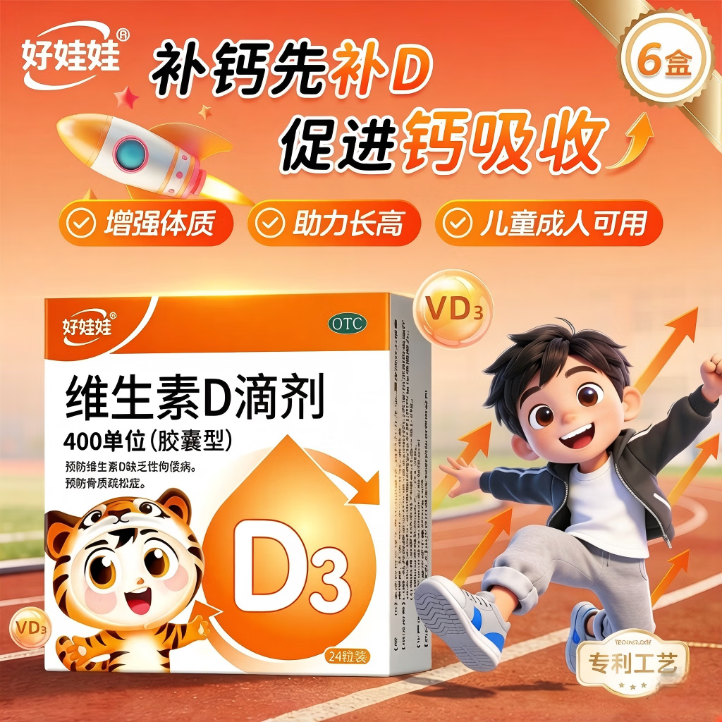 伊可新好娃娃OTC版维生素D3滴剂400iu拍下共240粒 69.8元 - 86线报