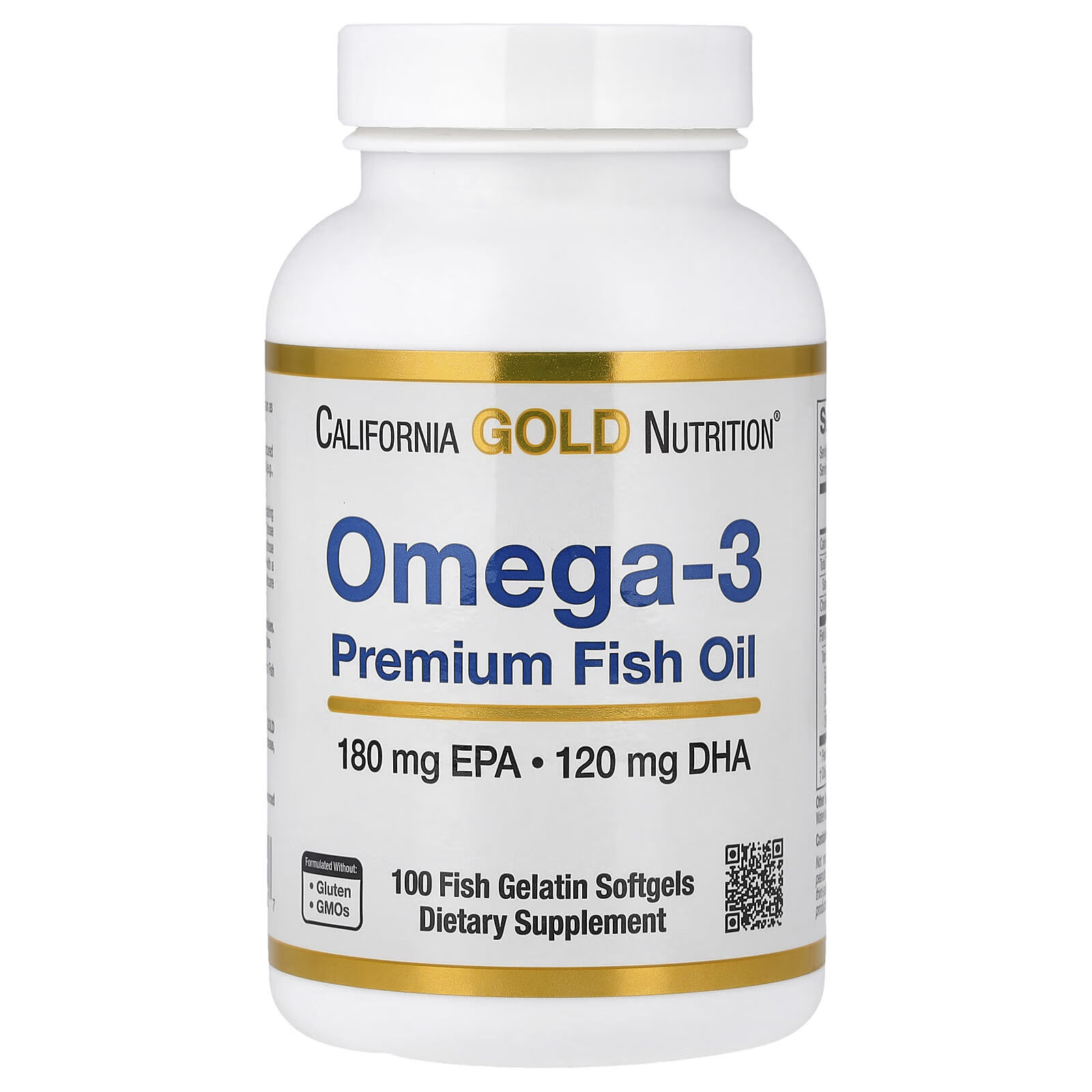 California Gold Nutrition加州黄金营养深海鱼油软胶囊Omega3 EPA+DHA 100粒 美国进口 100粒*1瓶