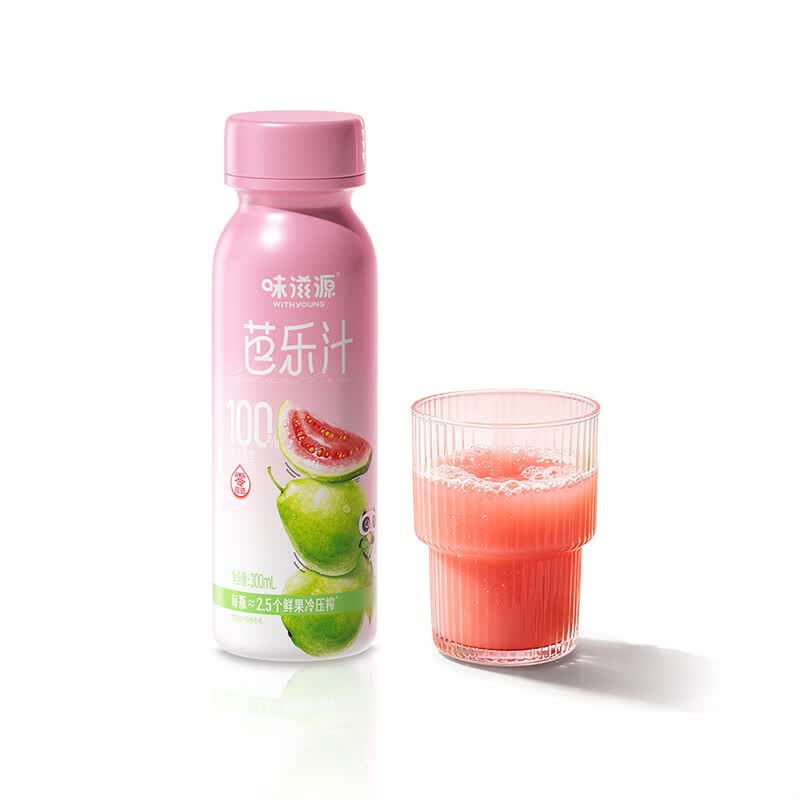 味滋源100%果汁多口味混合石榴芭乐复合西梅苹果汁夏季饮品果汁饮料 100%芭乐汁300ml*6瓶