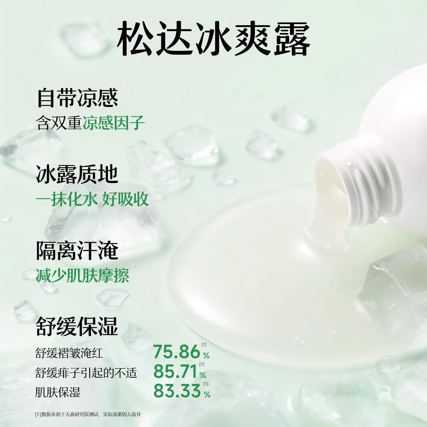 松达婴儿爽身露宝宝桃子水液体爽身粉山茶油桃叶精华双重植萃痱子水 【90%选择】冰爽露*2