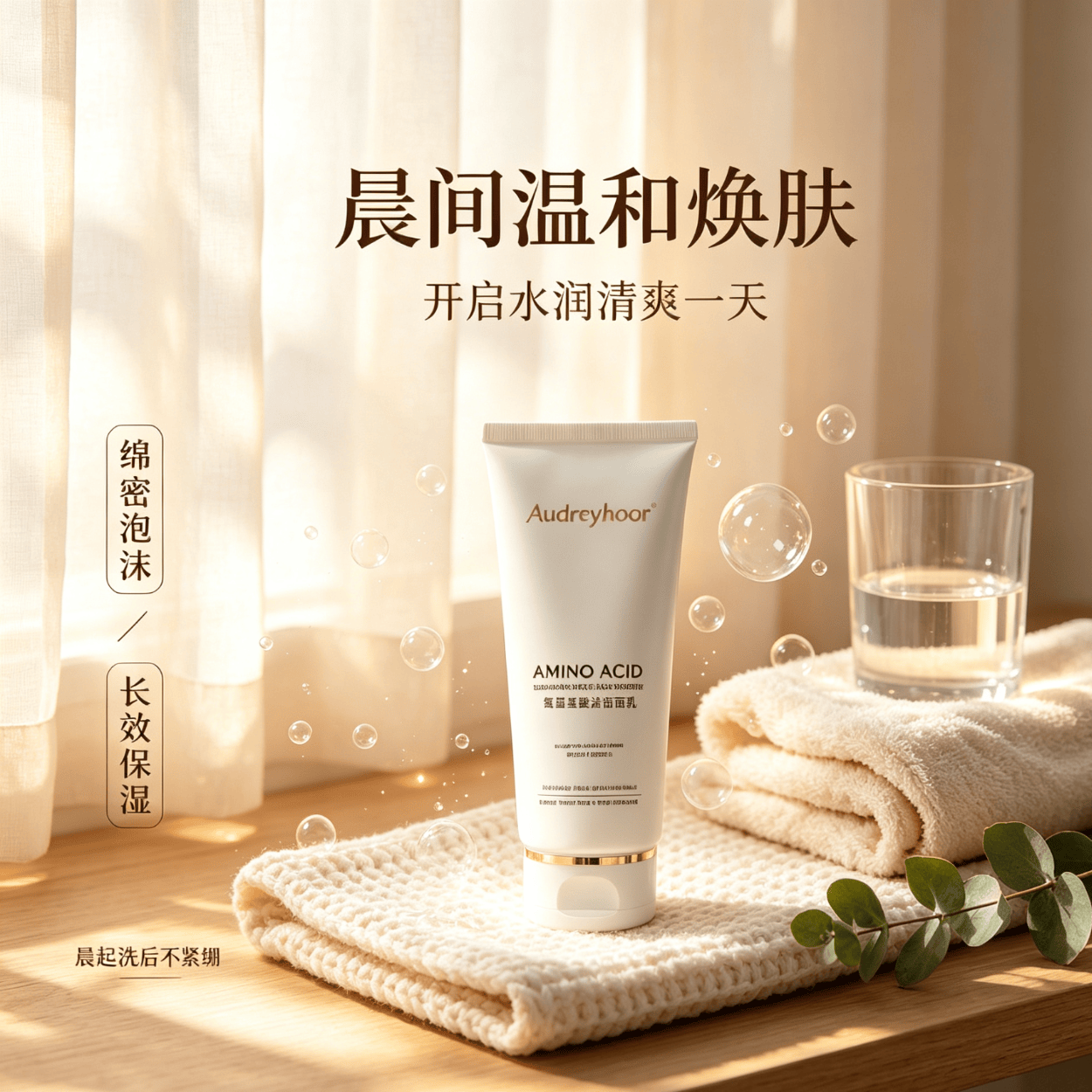 AUDREYHOOR控油收缩毛孔祛黑头深层清洁氨基酸洗面奶美白提亮男女士120g 【洗卸合一】氨基酸洗面奶120g*2