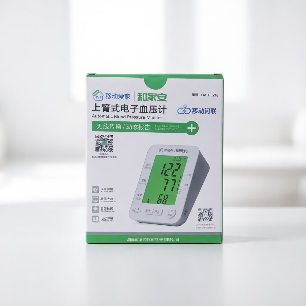通用和家安上臂式电子血压计CM-HE218家用医用精准老人便捷 白色