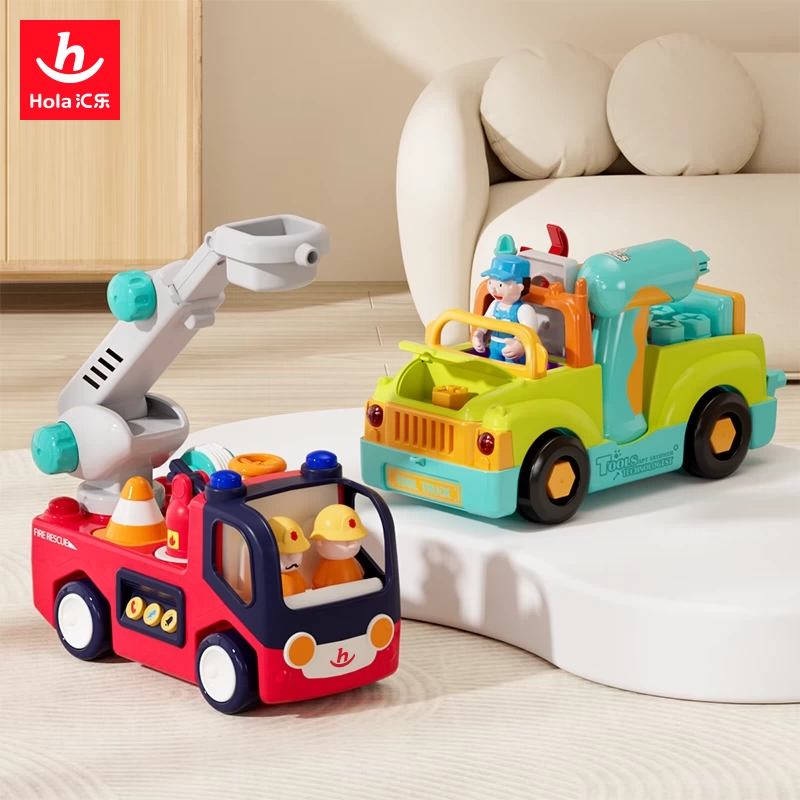 汇乐玩具（HUILE TOYS）救护车婴幼儿童玩具车交警车工程车1-3岁宝宝玩具男孩生日礼物 工具卡车+消防车