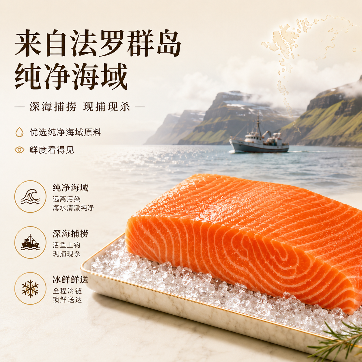 拾鲜欢法罗皇冠三文鱼中段 冰鲜可生食刺身 精选整块500g 进口顺丰直发 【整块中段】三文鱼不切 500g 家庭/聚餐/刺身拼盘