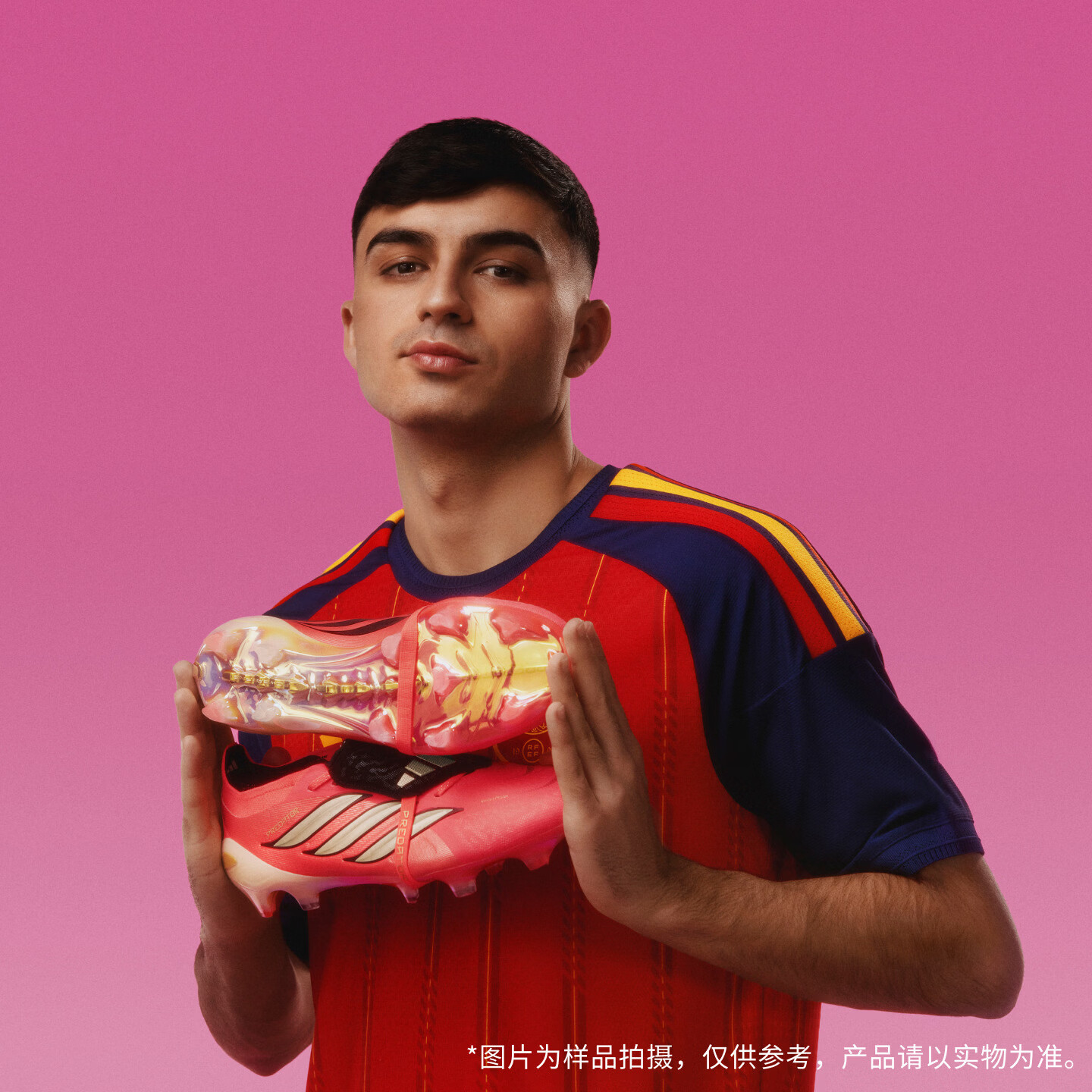 adidas PREDATOR ELITE FT AG人造草皮短钉足球鞋男女阿迪达斯 漩涡荧光红/铬灰/黑色 45