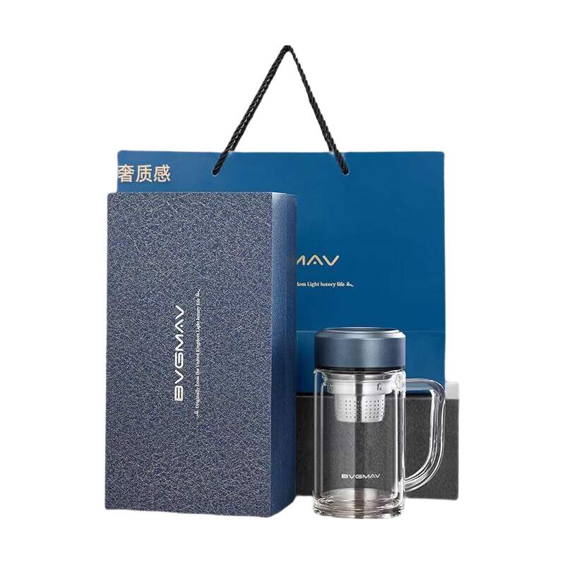 BVGMAV双层高硼硅玻璃杯茶水分离杯泡茶杯男士泡茶专用商务伴手礼品礼物 【耐摔耐烫】茶水分离玻璃茶杯-
