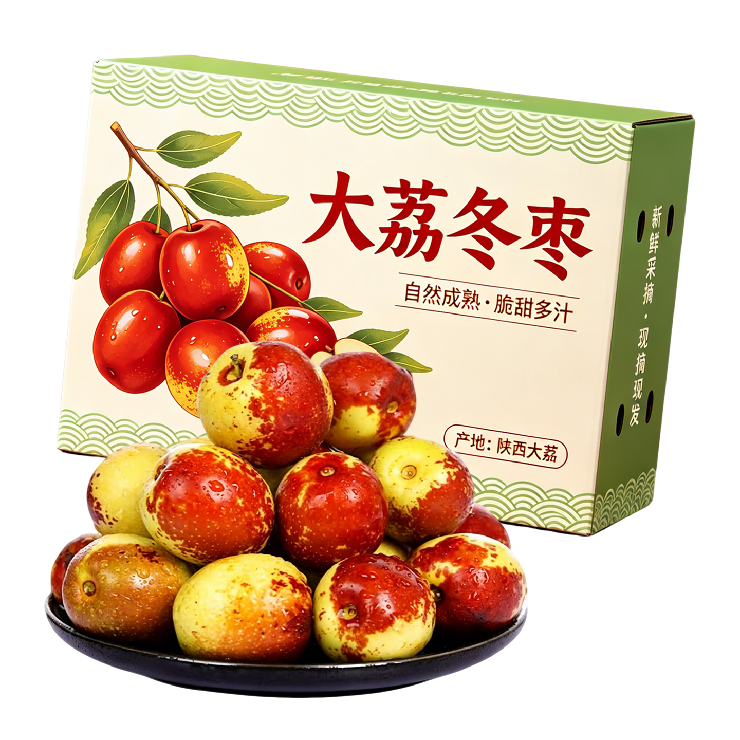 佟创陕西大荔冬枣 脆甜冰糖冬枣新鲜当季时令水果 净重4.5斤大果【单果12g+】