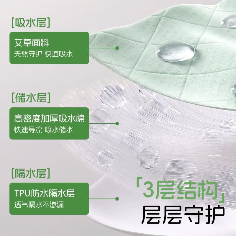 夏娃贝比(evebaby)婴儿隔尿垫新生儿童护理垫防水可水洗透气防水垫婴幼儿宝宝隔夜垫 绿色 100*70cm