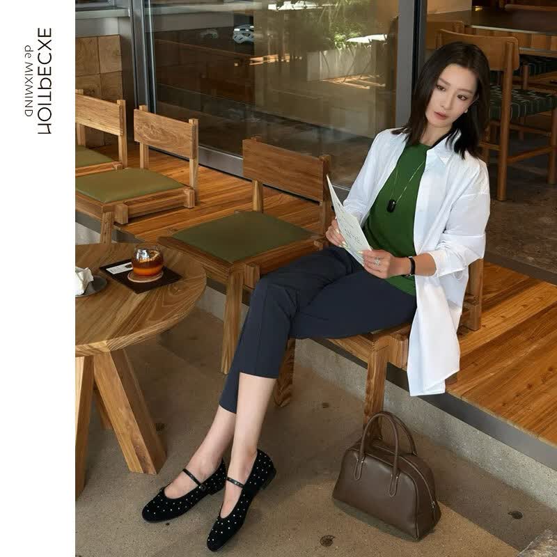 例外（EXCEPTION）女装新款简约百搭修身亲肤卡普里裤女 深灰 XL