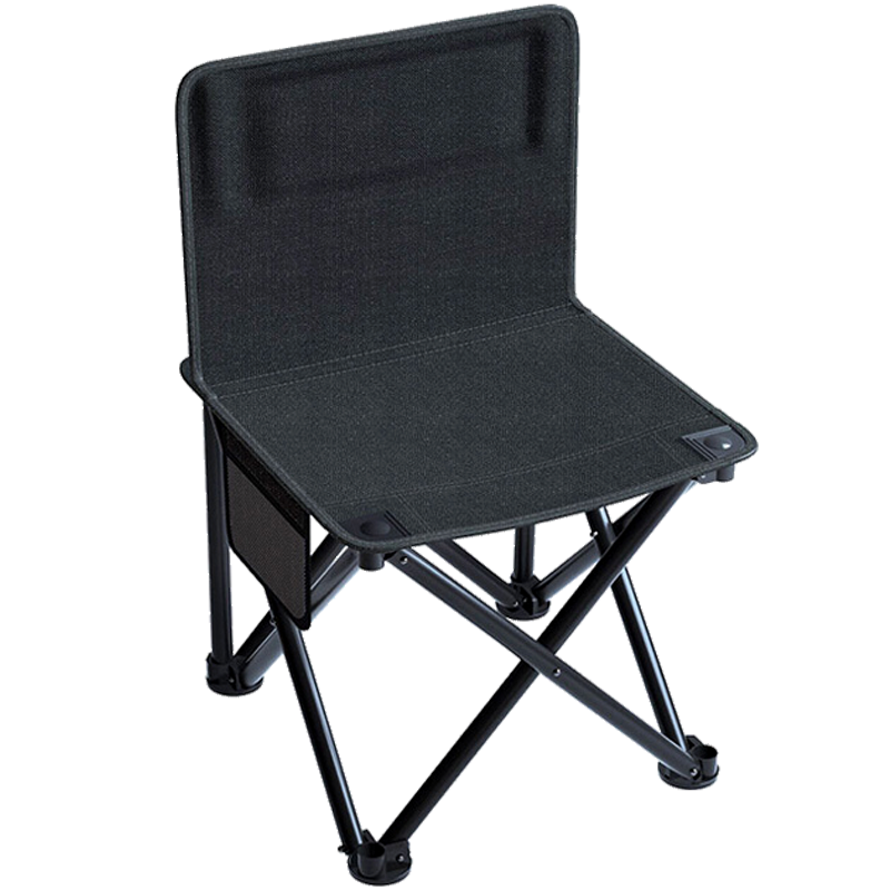 华恺之星 户外折叠椅 便携式小凳子靠椅沙滩椅钓鱼椅写生椅便携式家用休闲椅子野外小马扎ZD09黑