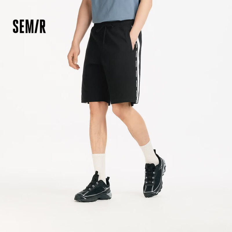 森马（Semir）【福袋】休闲裤阔腿长裤宽松慵懒风夏显瘦字母阔腿裤百搭防晒短裤 男B款-黑色90001 XL