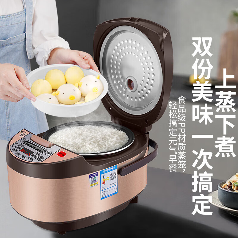 半球正品电饭煲多功能全智能预约保温一体电饭锅家用3L4L5L大容量 金色 3L 普通胆