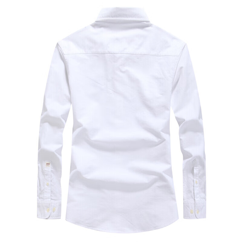 JEEP SPIRIT吉普长袖衬衫男2022春秋季新款男士纯色修身型衬衣 商务休闲 白色 L/41