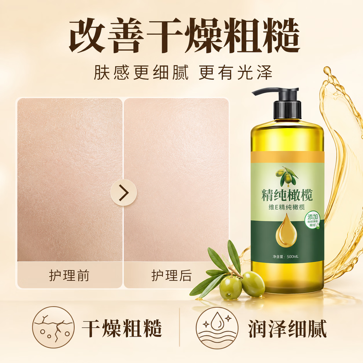 AILUKI维e橄榄护肤身体油保湿夏季女士儿童补水保湿防裂干滋润 一瓶装I维e橄榄身体油 多件更划算