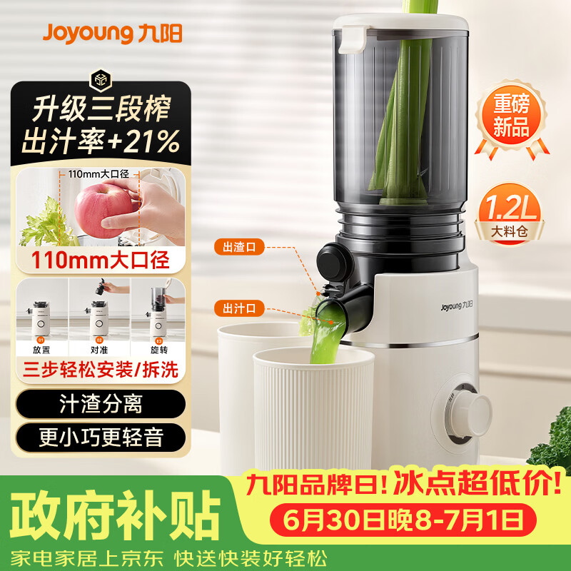 九阳（Joyoung）原汁机 多功能全自动冷压果蔬机 渣汁分离110mm口径榨汁机LZ605