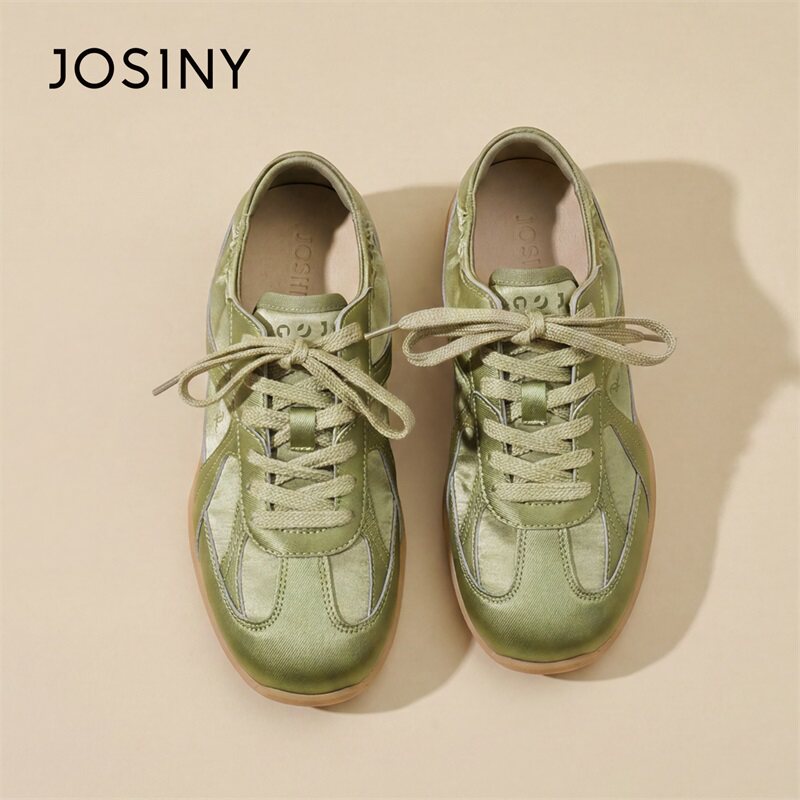 卓诗尼（Josiny）卓诗尼复古拼色德训鞋女2026新款厚底巨好看系带运动百搭休闲鞋 浅灰色 36