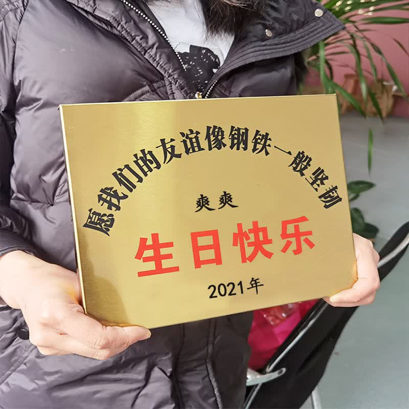 创意搞怪生日礼物送闺蜜男女生不锈钢牌匾定制沙雕恶搞毕业礼品 15*20