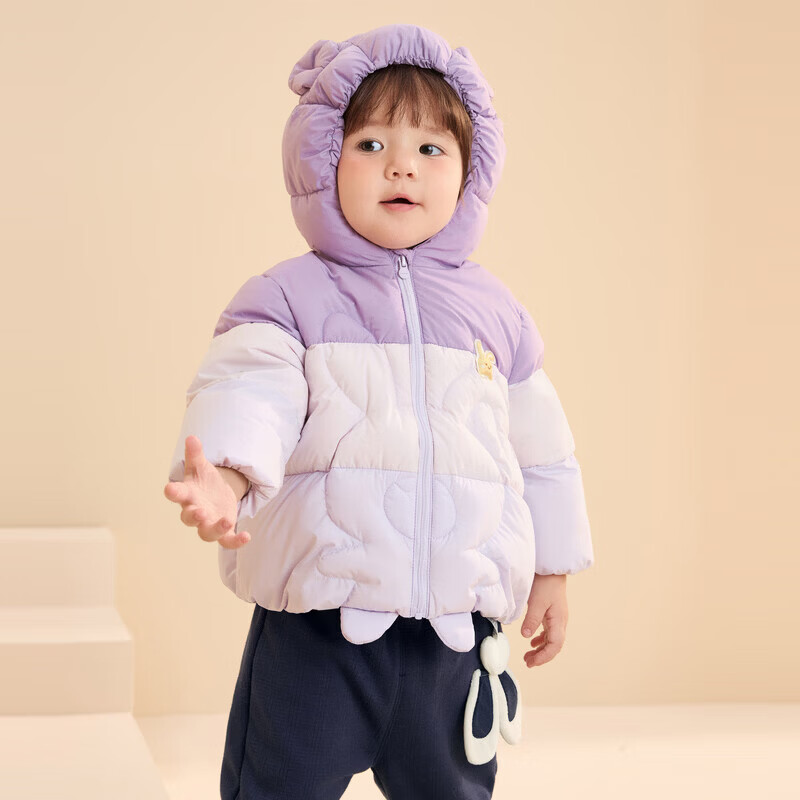巴拉巴拉童装宝宝羽绒服秋冬季婴儿轻薄儿童外套上衣造型萌趣男童女童反季 粉紫70044-白鸭绒-200424107205 80 cm