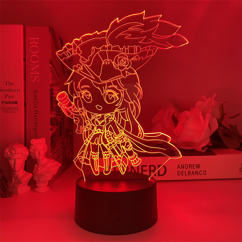 王者澜周边韩信李白孙尚香诸葛亮貂蝉盲盒礼物七色3d小夜灯 6818 虞姬