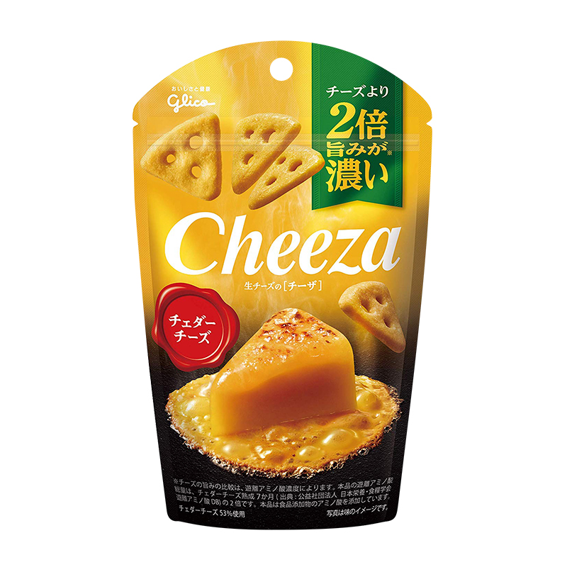 格力高(glico) cheeza芝士奶酪三角切饼干 日本进口零食 切达芝士味