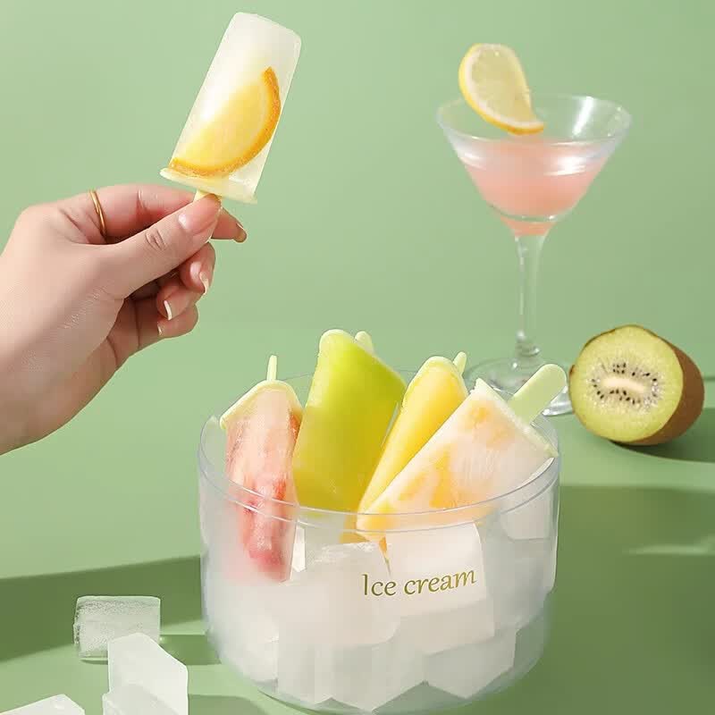 【优选好物】家用做冰棒冰棍雪糕模具磨具雪糕自制冻做冰糕冰棍冰 橙色
