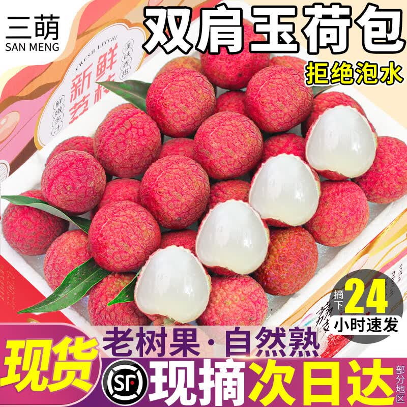 三萌果蔬玉荷包荔枝新鲜【JD顺丰-多地次日达】当季新鲜荔枝水果礼盒送礼 5斤精品果【单果16g+】净重4斤