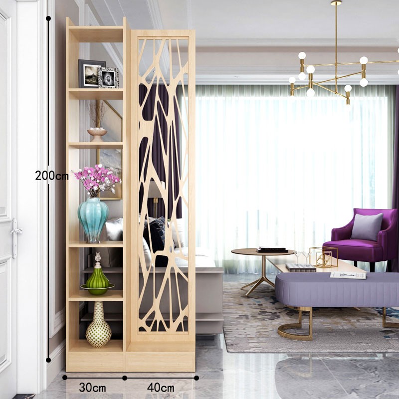 简约现代木质镂空屏风隔断客厅玄关柜时尚卧室办公室简约不规则座屏
