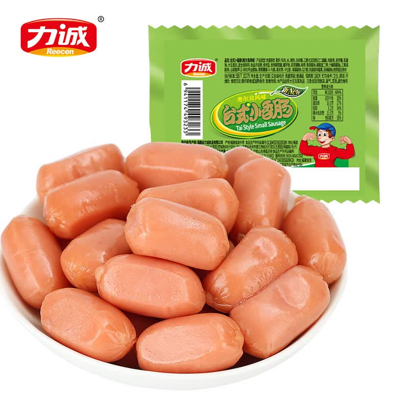 力诚台式烤肠香肠火腿迷你脆肠即食休闲肠Q弹肉肠风味零食泡面搭档 台式肠奥尔良味 24g*30包 【10.16到期】