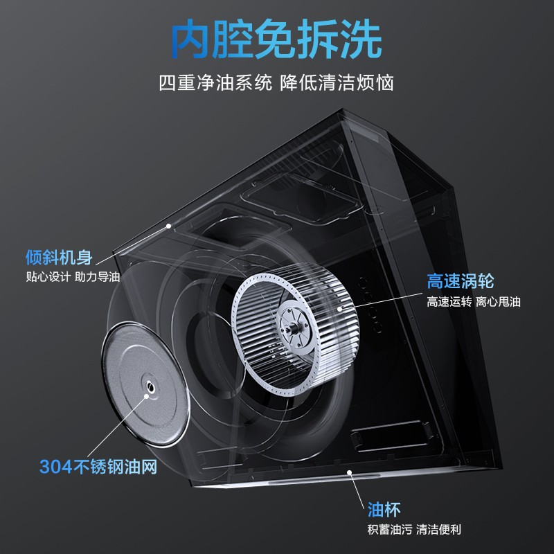 老板（Robam）抽油烟机大吸力免拆洗小尺寸油烟机家用侧吸22m³/min燃气灶灶具26A5SH烟灶套装