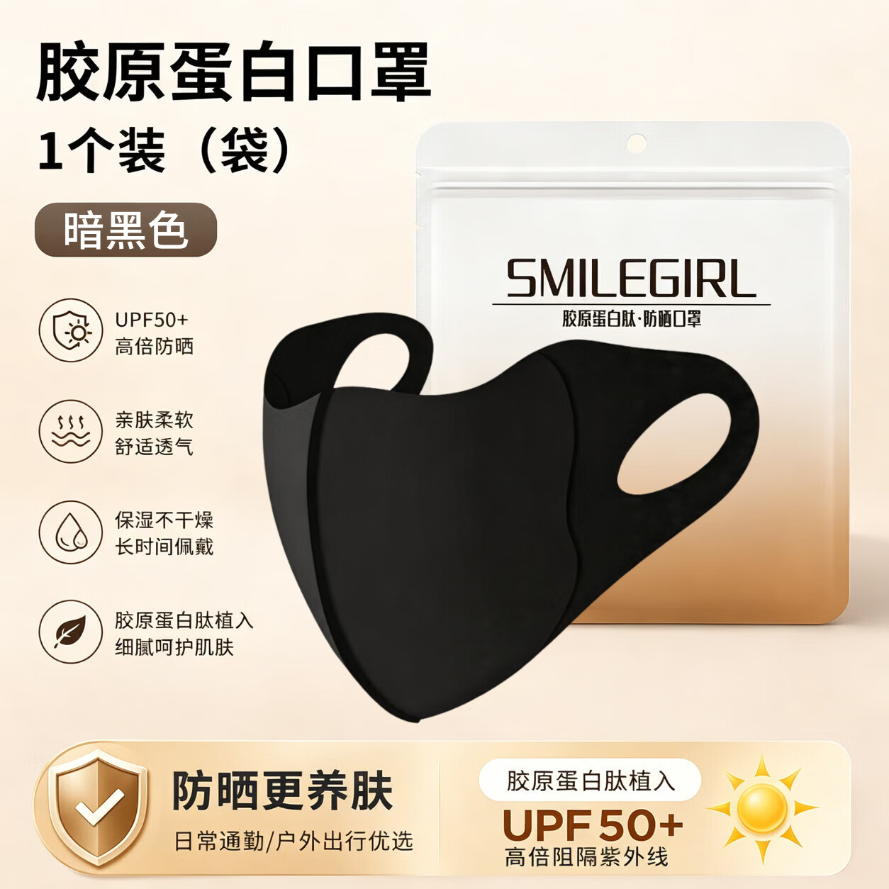 LUCYLEE美国过敏性鼻炎专用口罩防晒防花粉尘紫外线高颜值男女士舒适透气 2只装【暗黑色】独立包装-鼻子舒服不敏感