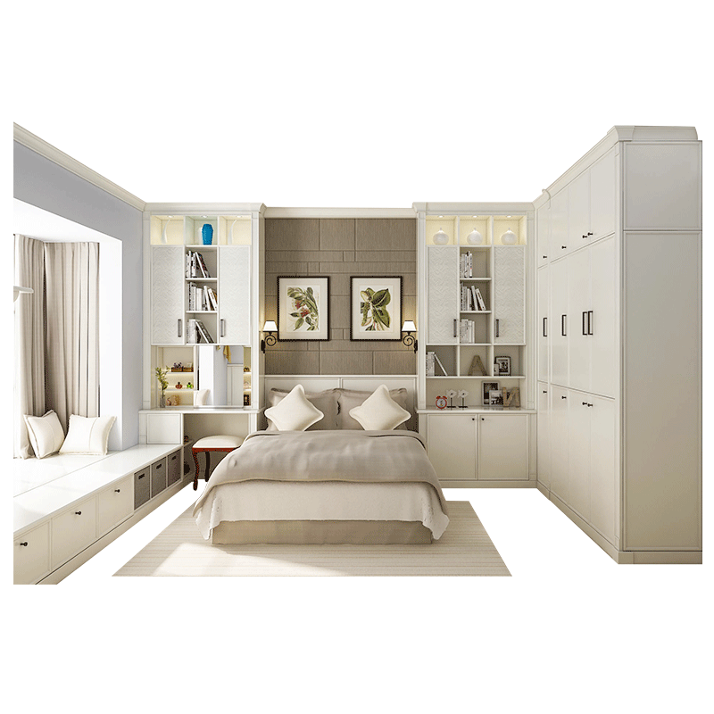 好莱客 卧室定制 现代简约推拉门掩门衣橱 置顶衣柜 次卧书房榻榻米定做 全屋家具定制 NAF级原态板 预付订金