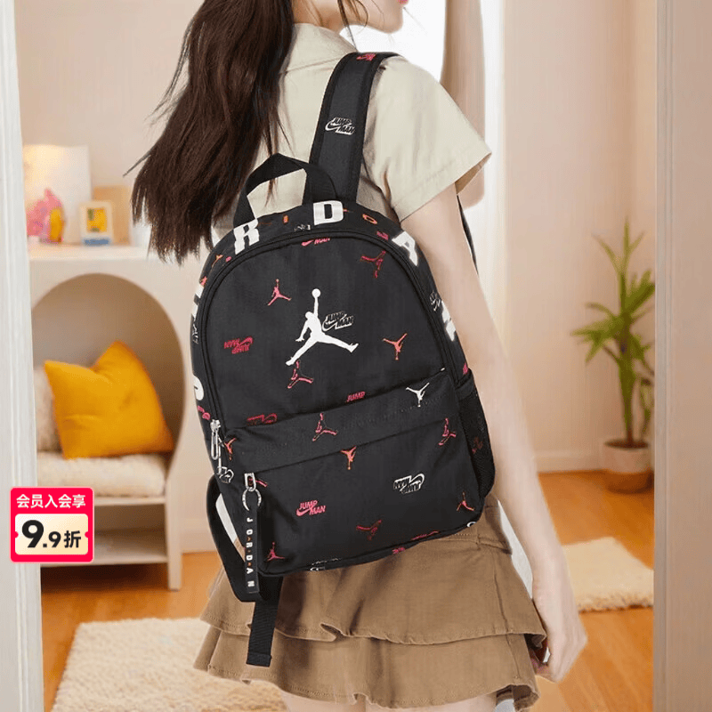 耐克（NIKE）双肩包男包女包夏季新款运动包背包Jordan休闲包潮流旅游小包书包 情人节礼物/休闲小包-彩黑 MISC