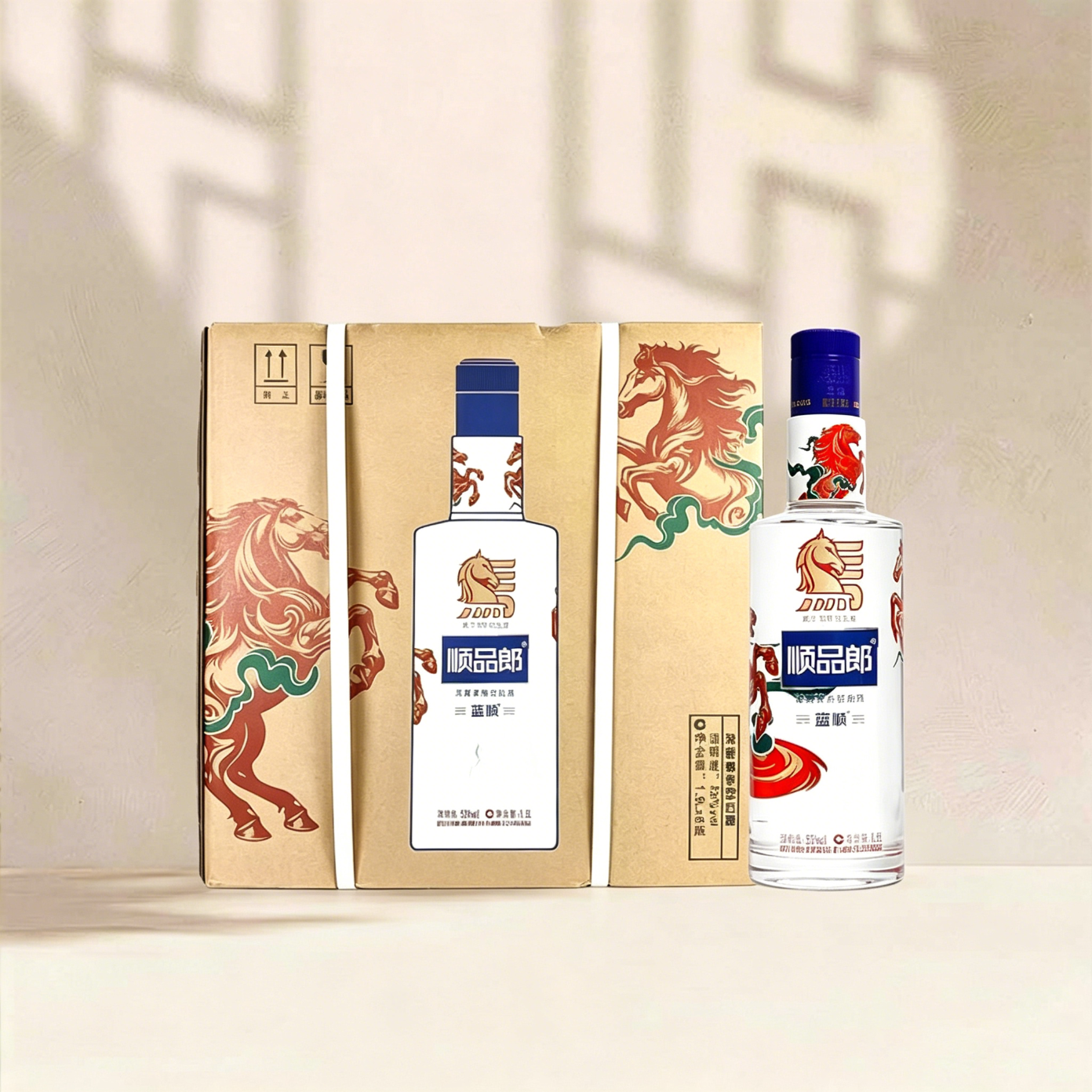 郎酒顺品郎蓝顺马年纪念兼香型白酒 53度 1.5L 6瓶 整箱