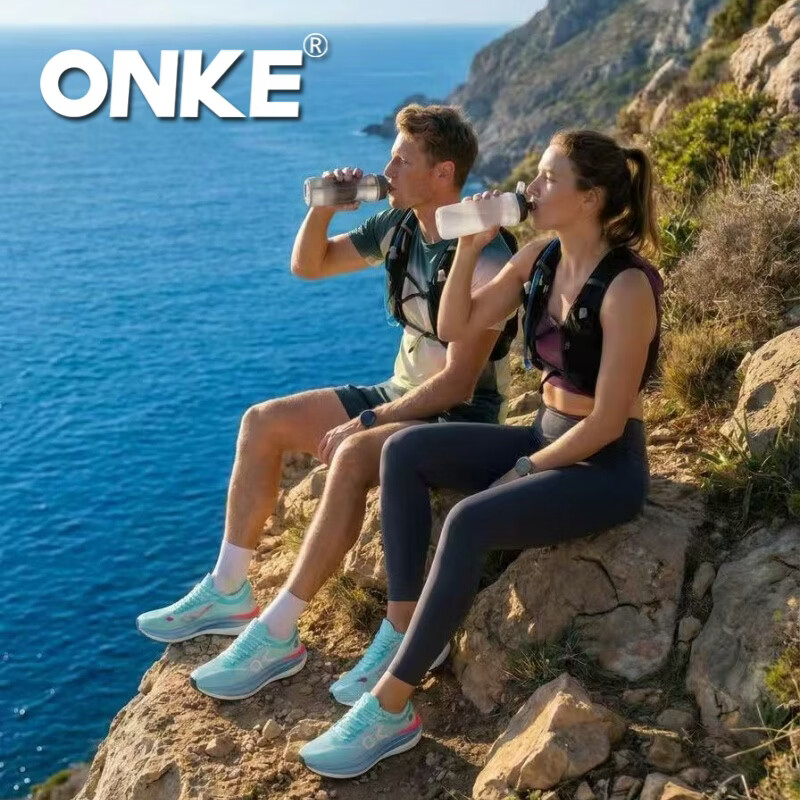 ONKE德国欧克夏季新款女运动鞋轻便透气碳板防滑耐磨缓震跑步鞋男 青岚 35