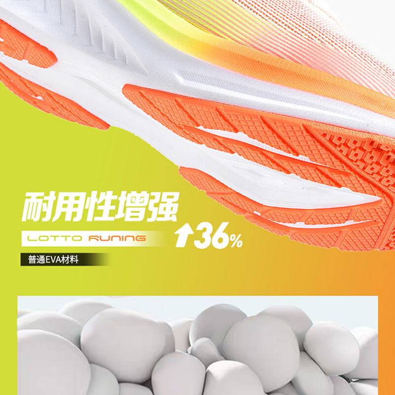 乐途(LOTTO)全掌碳板跑步鞋体测竞速马拉松专业跑鞋防滑耐磨透气荧光红运动鞋 荧光红 【全掌碳板专业跑鞋】 44