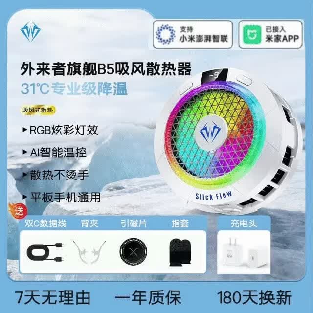 外来者手机平板散热器冷风散热直插款降温背夹游戏吃鸡神器 外来者B5X[已接入米家智联APP]充电头