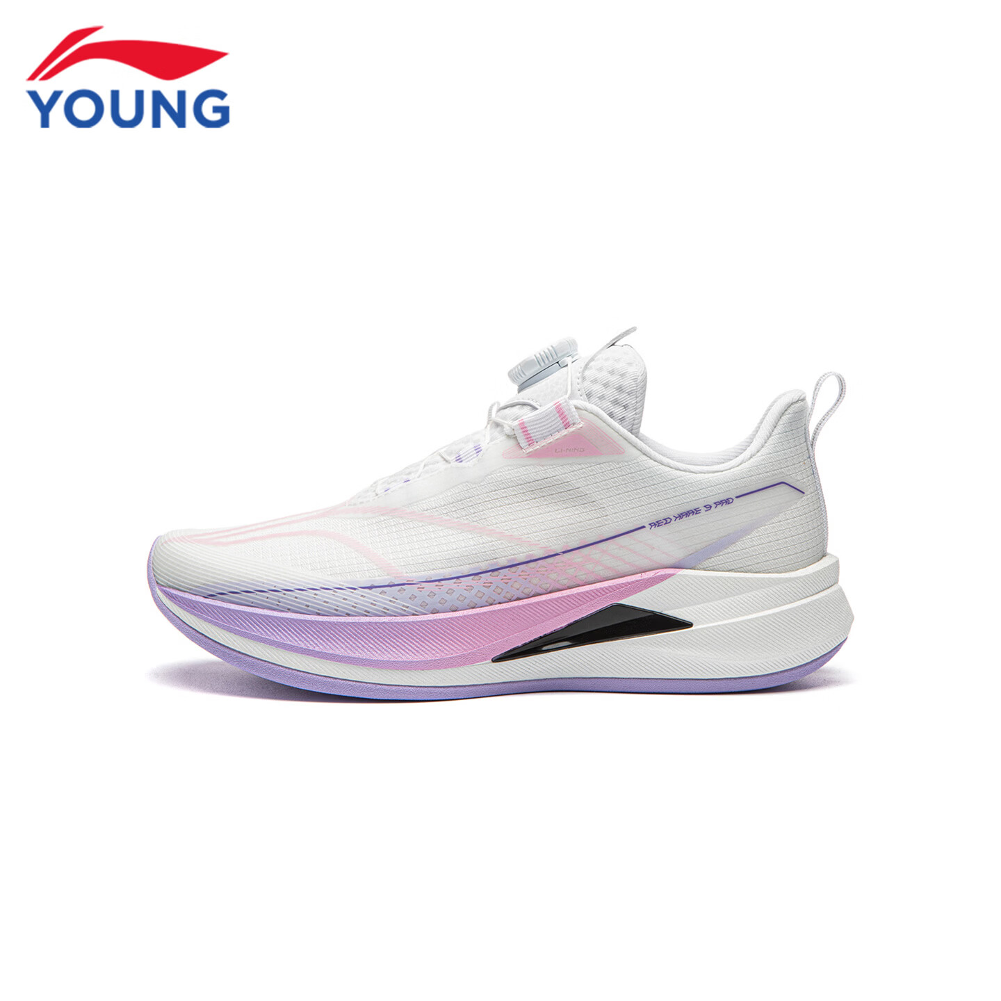 李宁(LI-NING)儿童跑步鞋2026秋季新款赤兔9PRO男女大童低帮䨻丝轻量高回弹跑鞋 标准白/初荷粉22-6 赤兔9 PRO纽扣 33