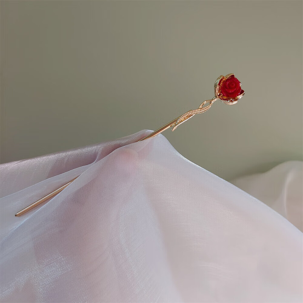 mdug藏心簪古风发簪小兰花汉服发饰簪子古典发钗 一支藏心簪