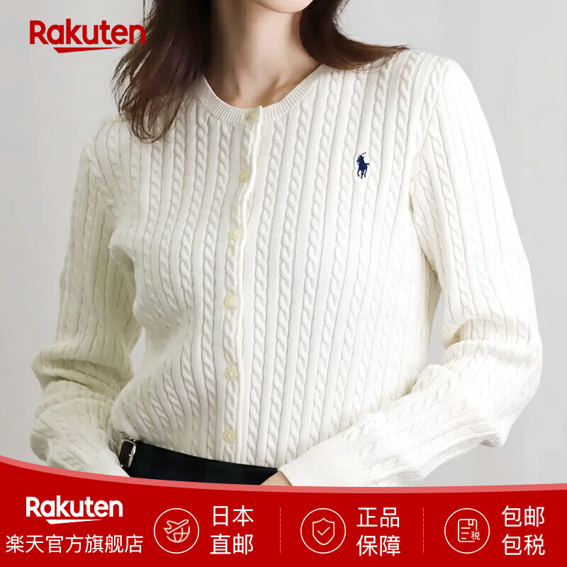 Polo Ralph Lauren女生青少年】针织衫纯棉开衫上衣313543047  日本直邮 WARM WHITE XL （建议身高160cm左右）