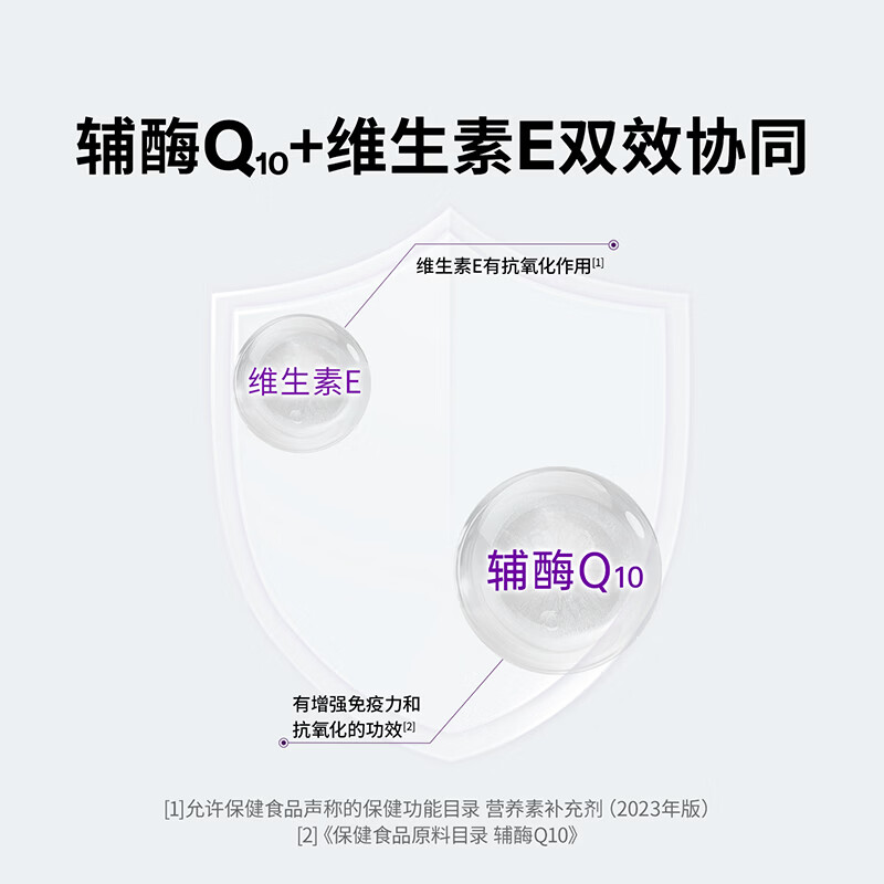 双心(Doppel herz)辅酶Q10软胶囊 有助于增强免疫力有助于抗氧化蓝帽保健品 辅酶Q10 蓝帽 60粒*2盒 1周期