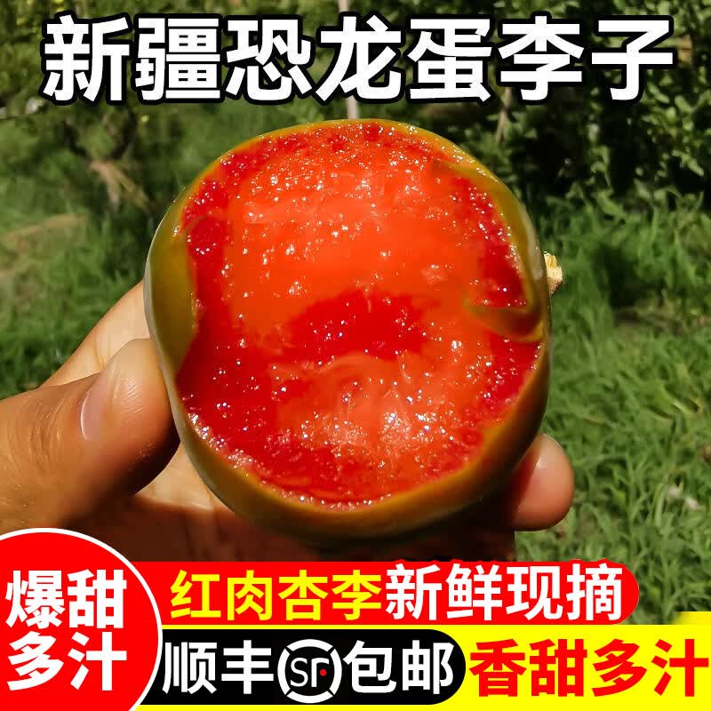 正宗新疆恐龙蛋杏李李子味帝现摘新鲜水果现摘现发应季顺丰 4斤彩箱【精选果】顺丰发货
