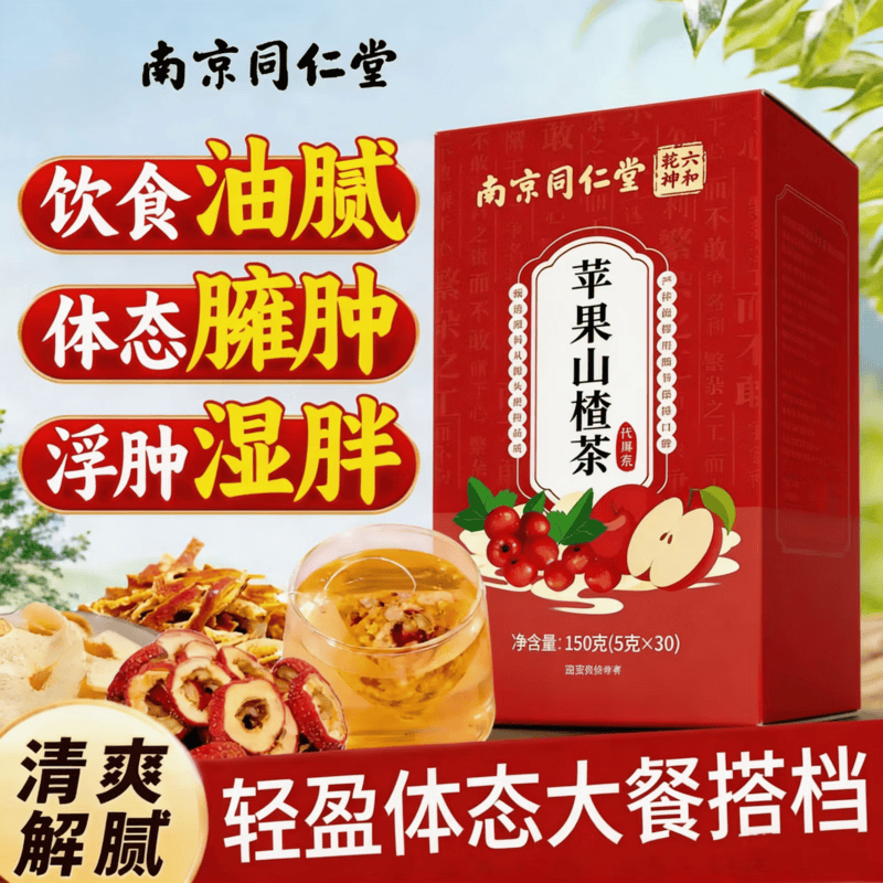 同仁堂（TRT）苹果山楂养生茶150克养生 【体验装】 150g*1盒
