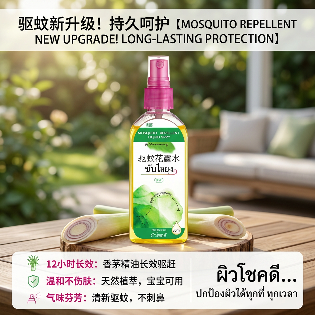 海布森(HAIBUS)驱蚊液神器正品蚊子水蚊不叮户外花露水喷雾持久防护温和止痒喷雾 三款各一瓶80ml*3瓶