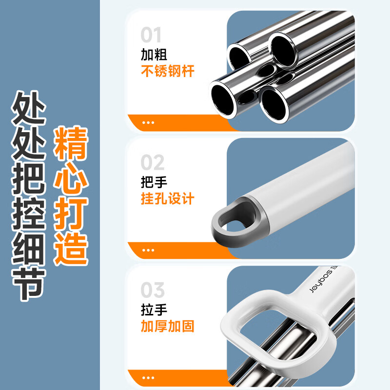 佳帮手海绵胶棉拖把家用一拖净免手洗2026新款吸水墩布拖布拖地神器 【包邮】二次挤水 | 38cm拖头 | 共2棉头