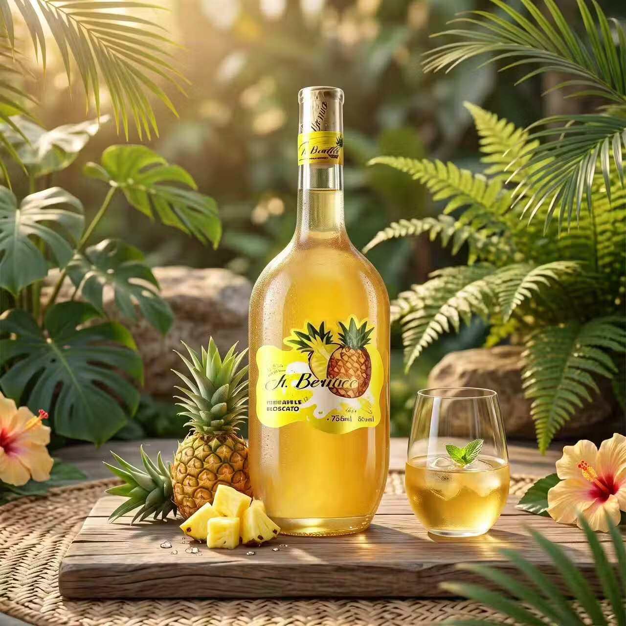 圣柏尼莎菠萝水果酒凤梨味莫斯卡托白甜葡萄酒低度微醺助眠8度750ml果酒 凤梨果酒六瓶装【750ml*6】